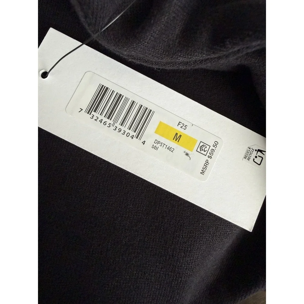 DKNY Sport Black Sweatshirt Women Size M Rhinestone Logo Crewneck Pullover - Picture 6 of 8